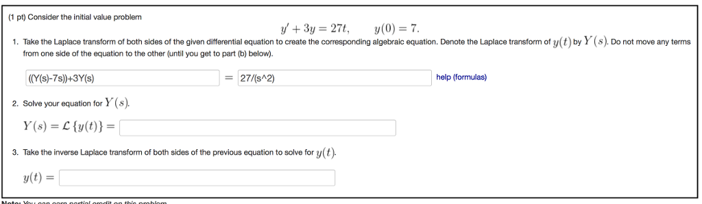 Solved Consider the initial value problem y' + 3y = 27t, | Chegg.com