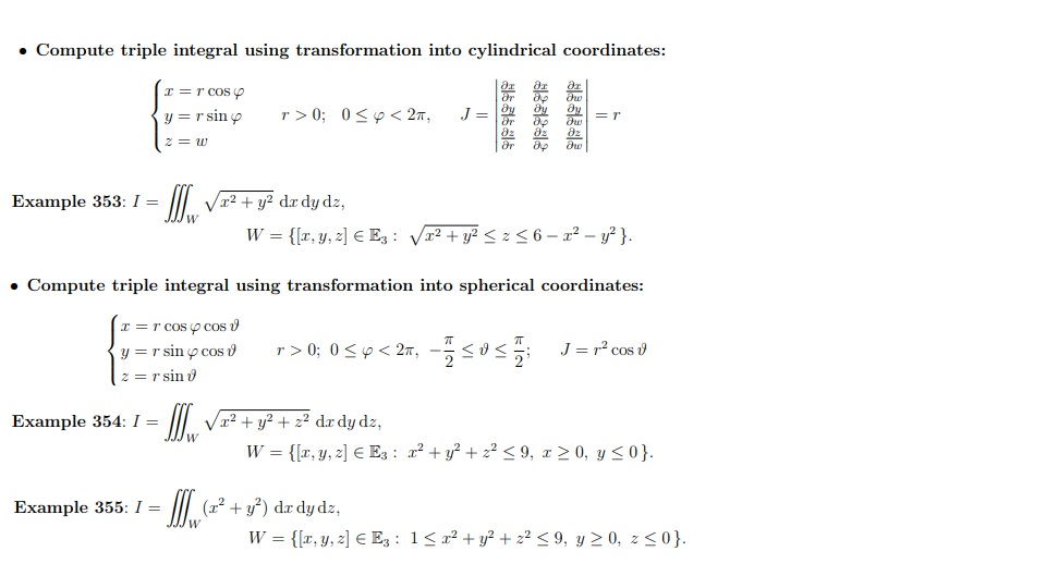 Solved . Compute triple integral using transformation into