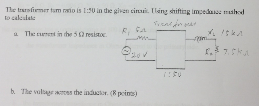 Solved The transformer turn ratio is 1:50 in the given | Chegg.com