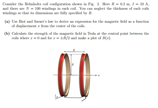 Consider The Helmholtz Coil Configuration Shown In | Chegg.com