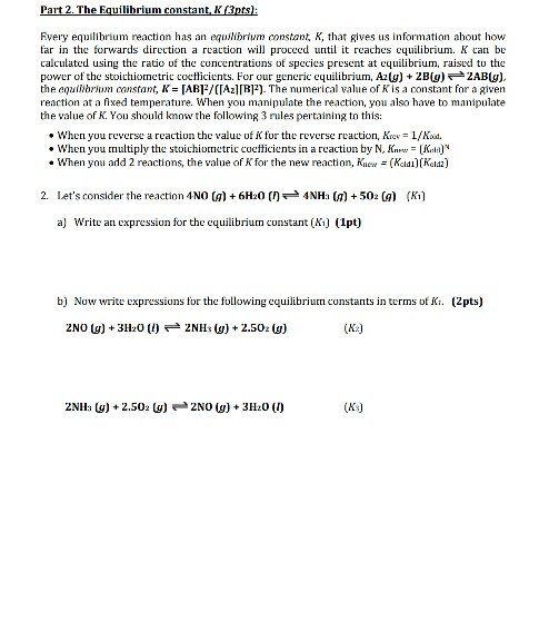 Solved Every equilibrium reaction has an equilibrium | Chegg.com
