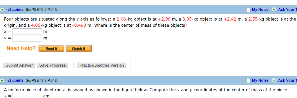 Solved Four objects are situated along the y axis as | Chegg.com