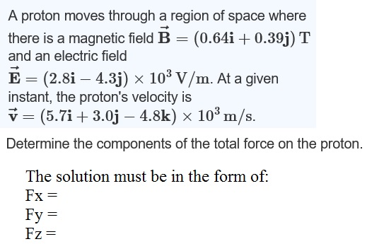 Solved A Proton Moves Through A Region Of Space Where There | Chegg.com