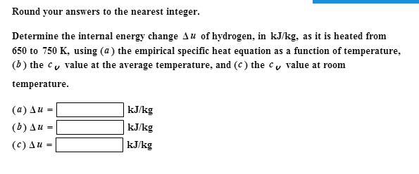 Solved round your answers to the nearest integer determine chegg