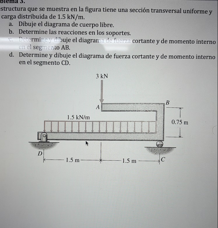 Solved blema 3. structura que se muestra en la figura tiene | Chegg.com