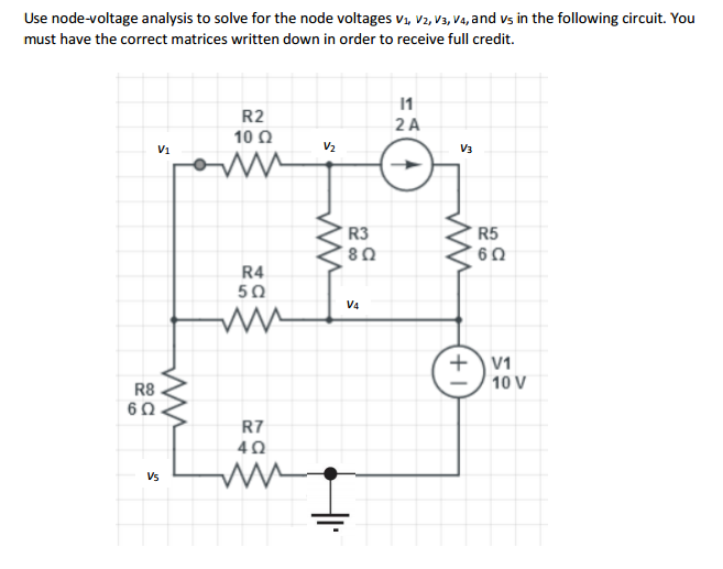 Solved Use node-voltage analysis to solve for the node | Chegg.com