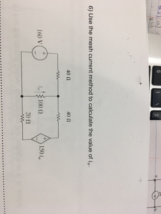 Solved Use the mesh current method to calculate the value | Chegg.com