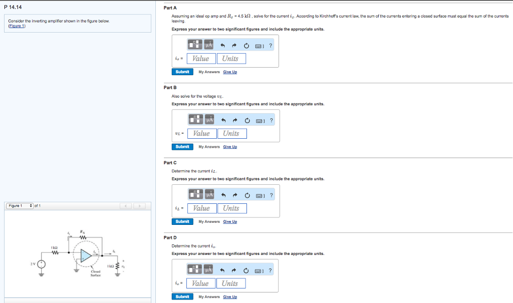 Solved P 14.14 Consider the inverting amplifier shown in the | Chegg.com