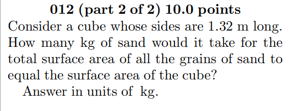 1 grain of sand mass