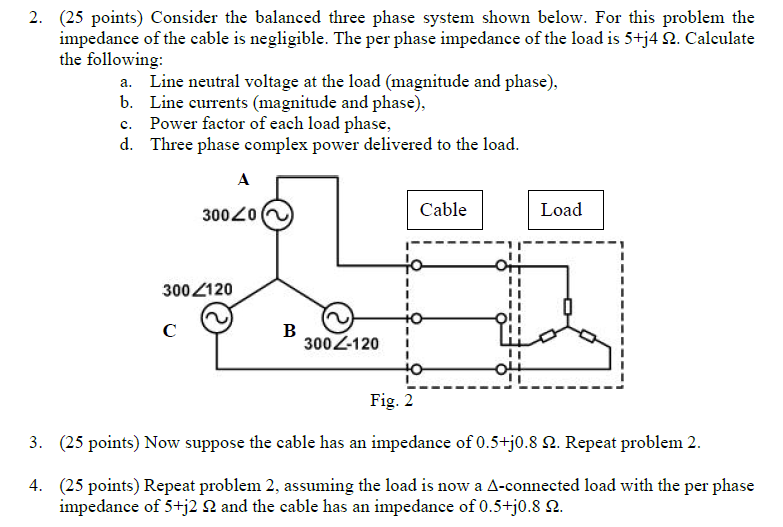 Solved Consider The Balanced Three Phase System Shown Below. | Chegg.com