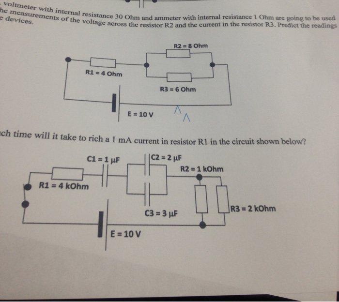 Solved Voltmeter with internal resistance 30 Ohm and ammeter