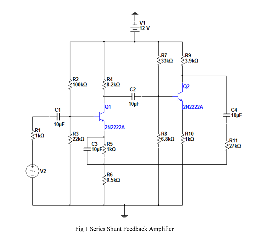 Series Shunt Feedback Amplifier as shown , find Anot | Chegg.com