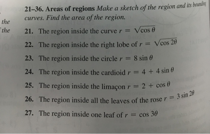 Solved Areas of regions Make a sketch of the region and its | Chegg.com