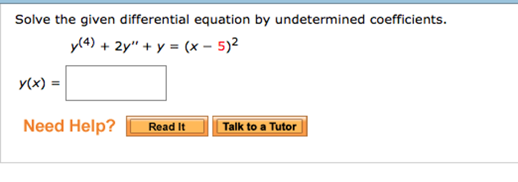 Solved Solve The Given Differential Equation By Undetermined Chegg