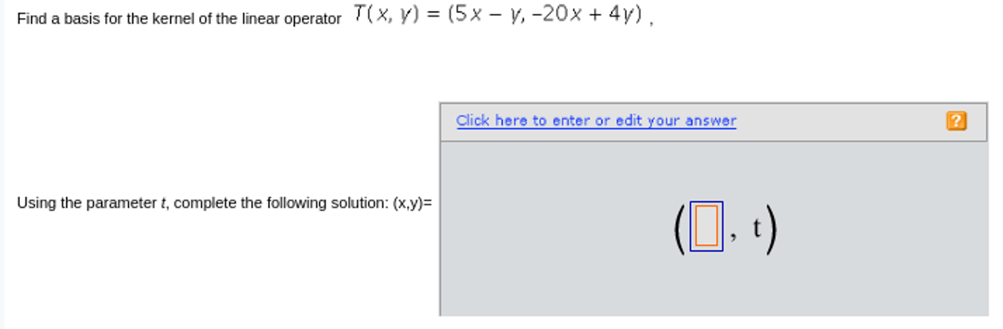 Solved Find a basis for the kernel of the linear operator