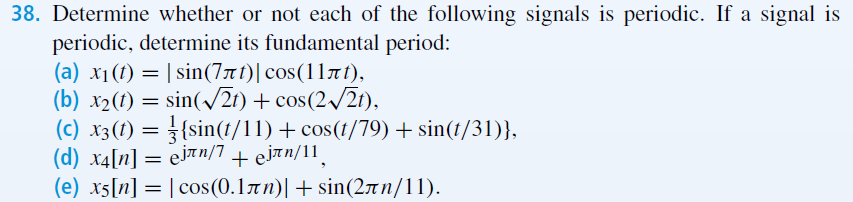 Solved 38. Determine whether or not each of the following | Chegg.com
