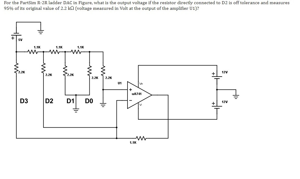 Solved For the PartSim R2R ladder DAC in Figure, what is