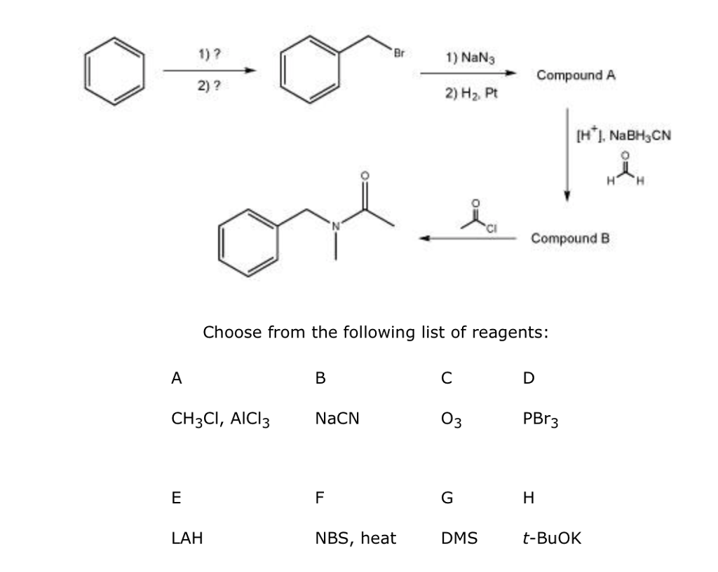 Solved 1.)Reagant 1 and 2 needed ? Draw compound A and B | Chegg.com