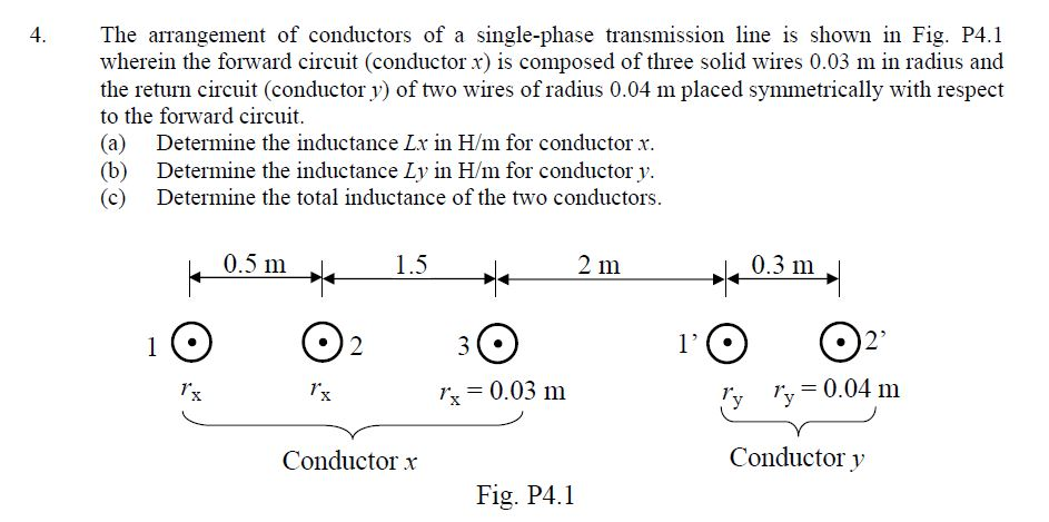 Solved The Arrangement Of Conductors Of A Single Phase 3804