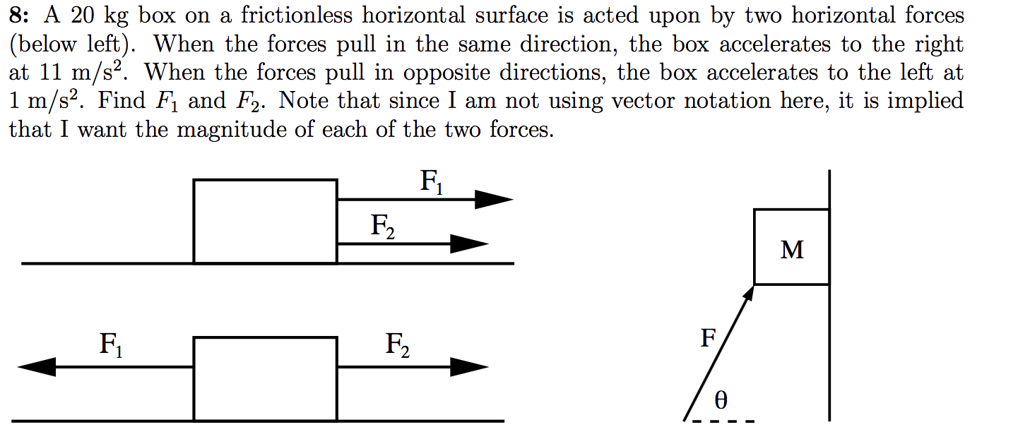 Solved A 20 kg box on a frictionless horizontal surface is