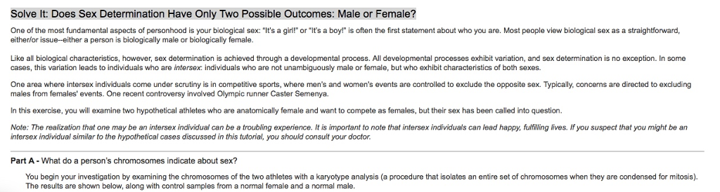 Solved Solve It Does Sex Determination Have Only Two 5340