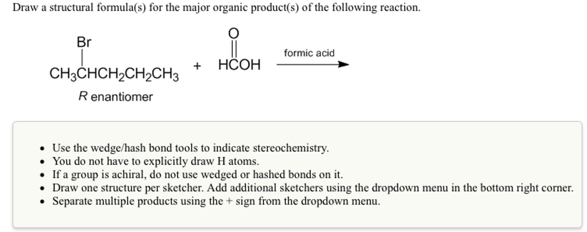 Solved Draw a structural formula(s) for the major organic | Chegg.com