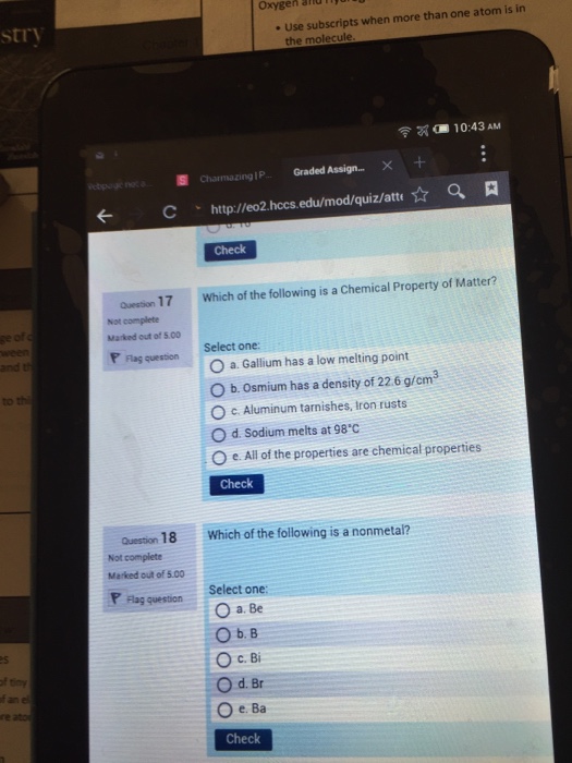 solved-which-of-the-following-is-a-chemical-property-of-chegg