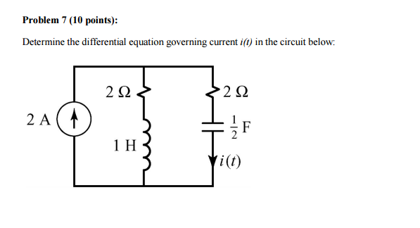 Solved Determine the differential equation governing current | Chegg.com