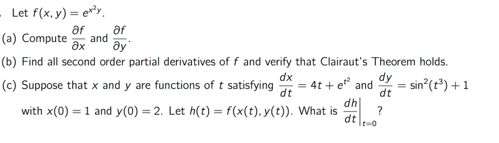 Solved Let F(x, Y) Ey, (a) Compute R And R (b) Find All 