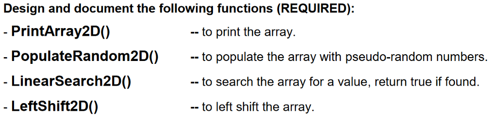 Solved Create a two dimensional array (e.g. int A2D [ M | Chegg.com