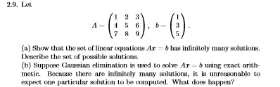Show that the set of linear equations AX = b has | Chegg.com