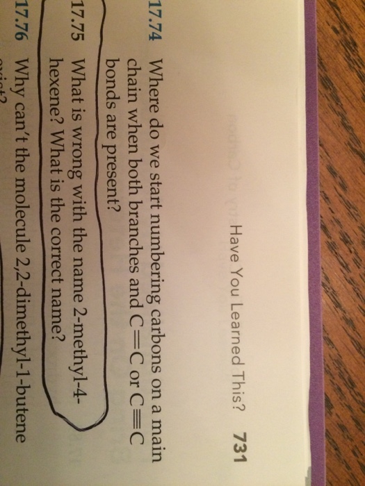 Solved Where do we start numbering carbons on a main chain