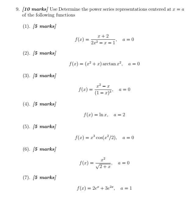 Solved Use Determine the power series representations | Chegg.com