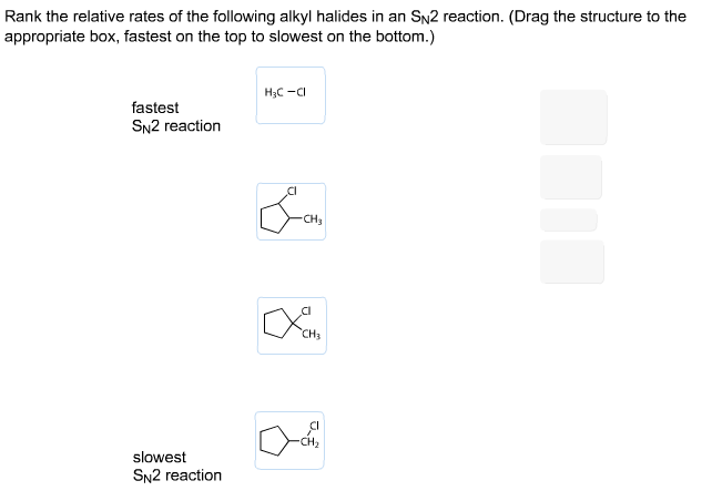 Solved Rank The Relative Rates Of The Following Alkyl