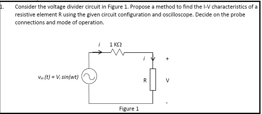 Solved Consider the voltage divider circuit in Figure 1. | Chegg.com