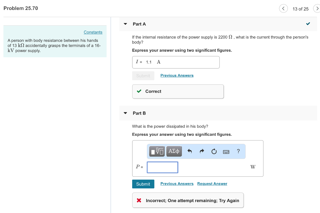 Solved Problem 25.70 く) 13 of 25 Part A Constants A person | Chegg.com