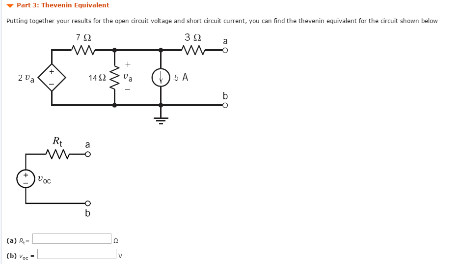 Solved w Part 1 Finding the open circuit voltage Find the