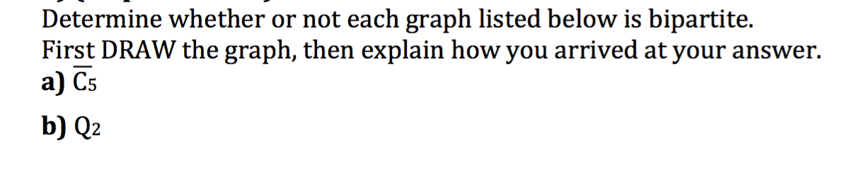 Solved Determine whether or not each graph listed below is | Chegg.com