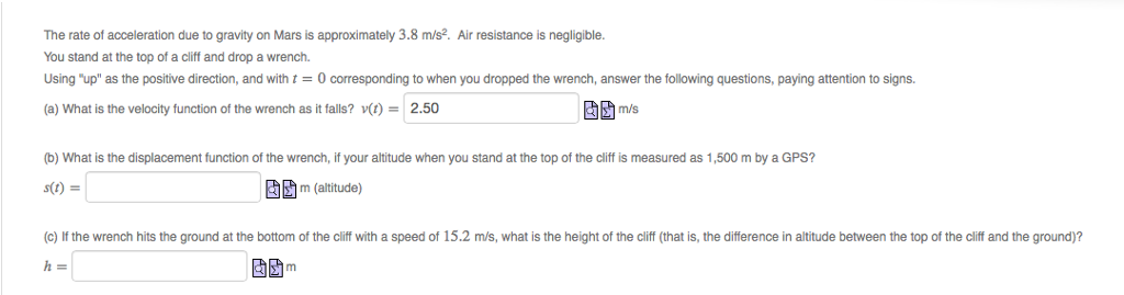 Solved The Rate Of Acceleration Due To Gravity On Mars Is