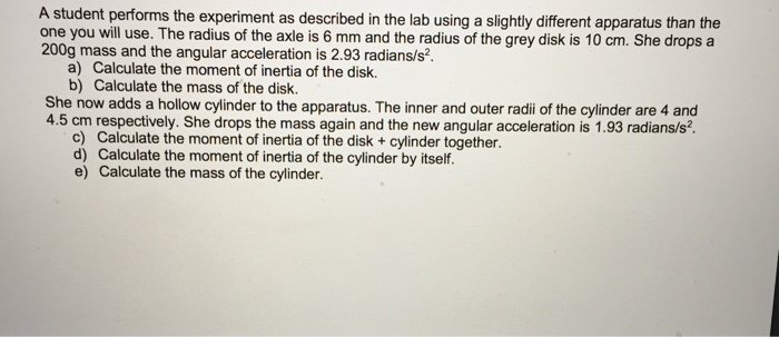 Solved A student performs the experiment as described in the | Chegg.com