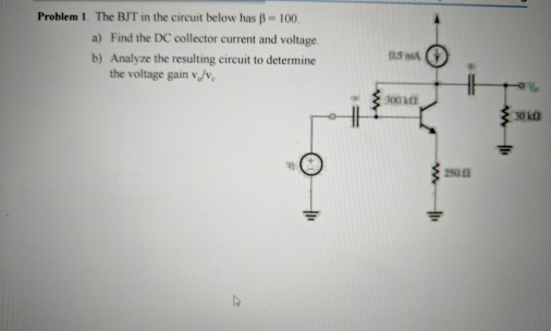 Solved The BJT In The Circuit Below Has Beta = 100. A) Find | Chegg.com