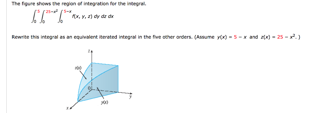 integrate function over region x y z