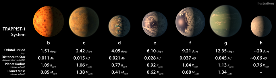 Solved Illustrations TRAPPIST-1 System 12.35 days 0.045 AU | Chegg.com