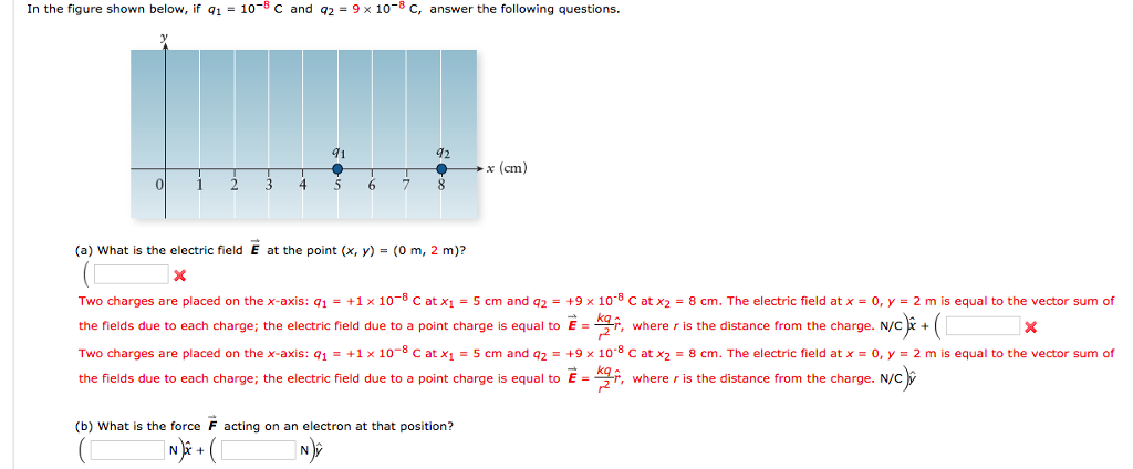 Solved In The Figure Shown Below If Q1 10 8 C And Q2 9 X