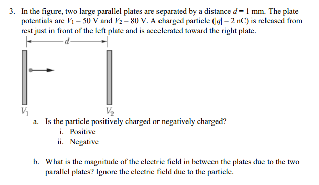 Solved In the figure, two large parallel plates are | Chegg.com