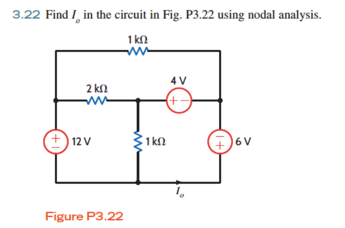 Solved Find Io In The Circuit In The Figure P3 22 Using