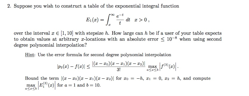 Solved 2. Suppose you wish to construct a table of the | Chegg.com