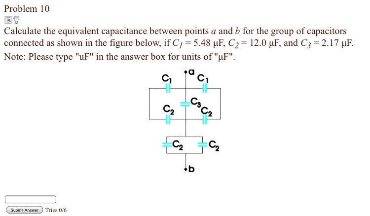 Solved Problem 10 Calculate The Equivalent Capacitance | Chegg.com