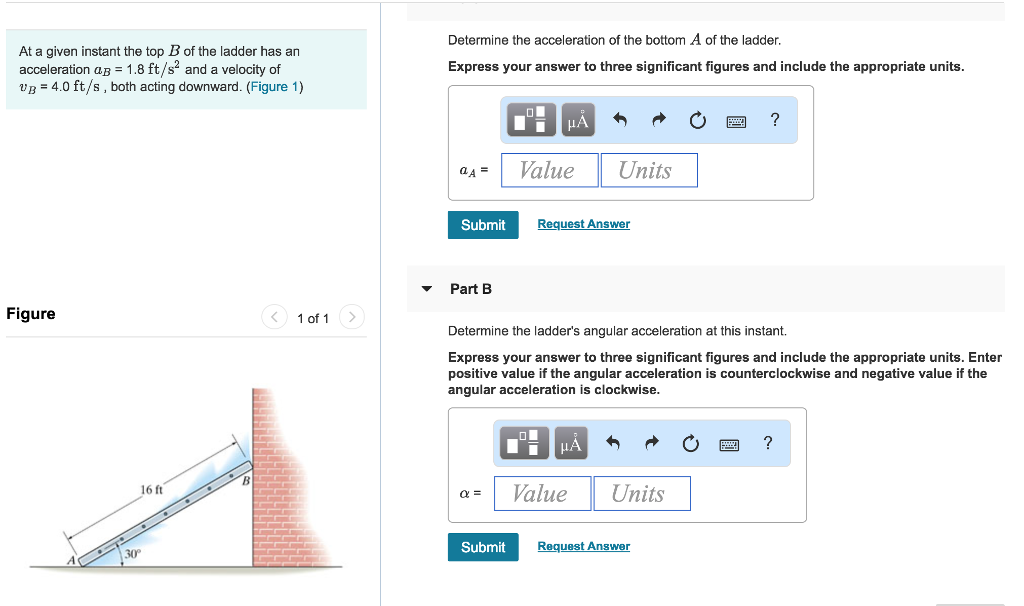 Solved Determine the acceleration of the bottom A of the | Chegg.com