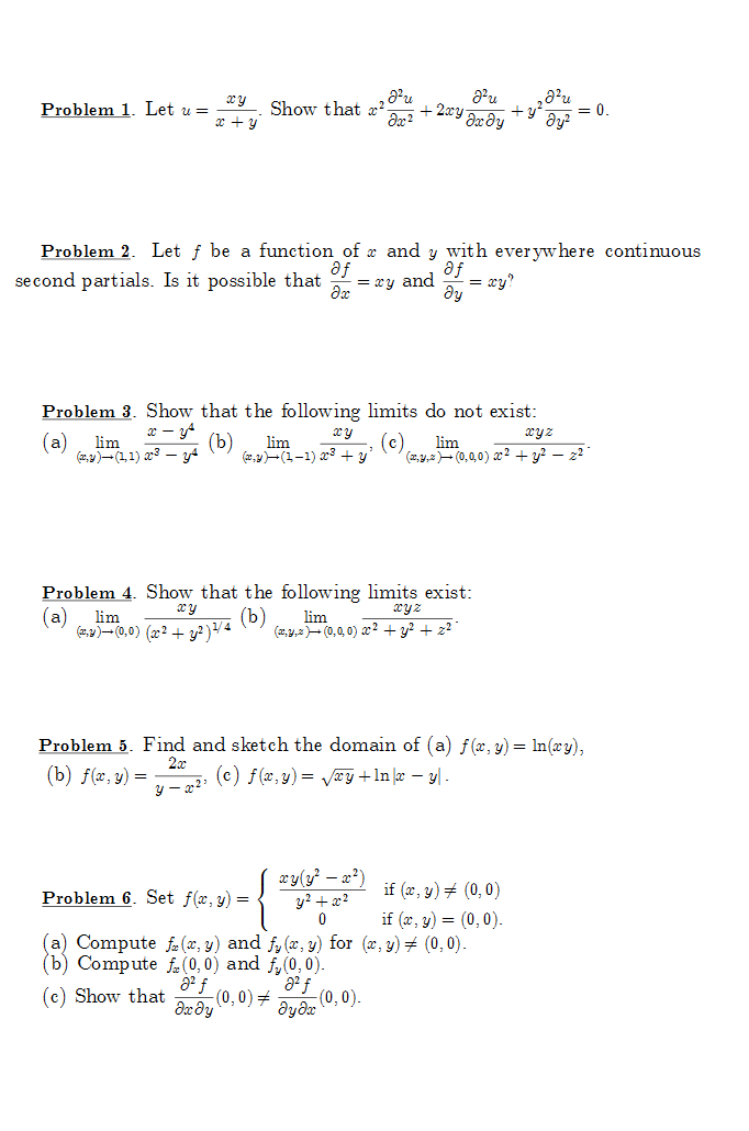 Solved Let U Xy X Y Show That X2 2u X2 2xy 2u X Chegg Com